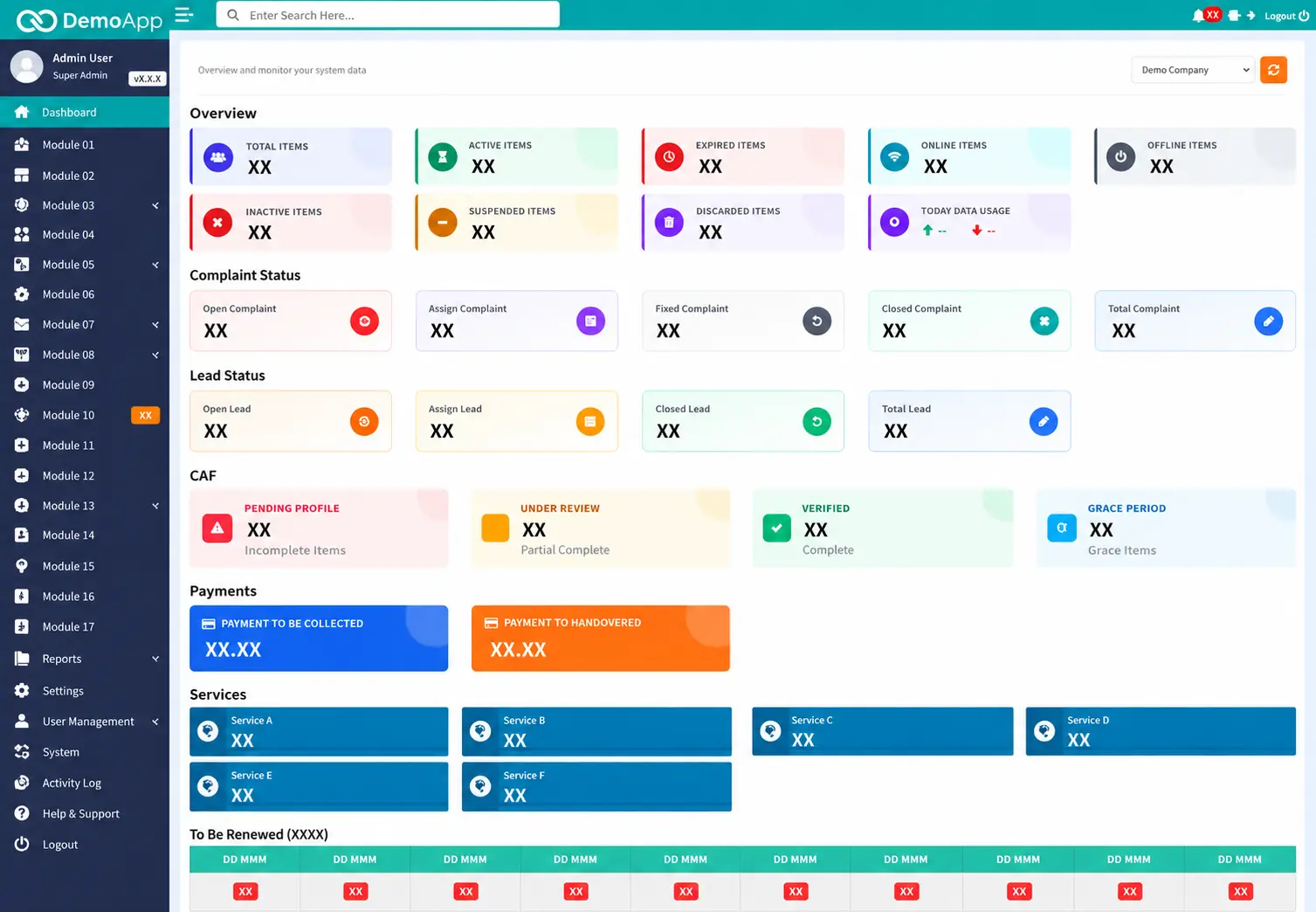 ISPMate ISP billing software dashboard showing customers, collection, dues and expiring plans